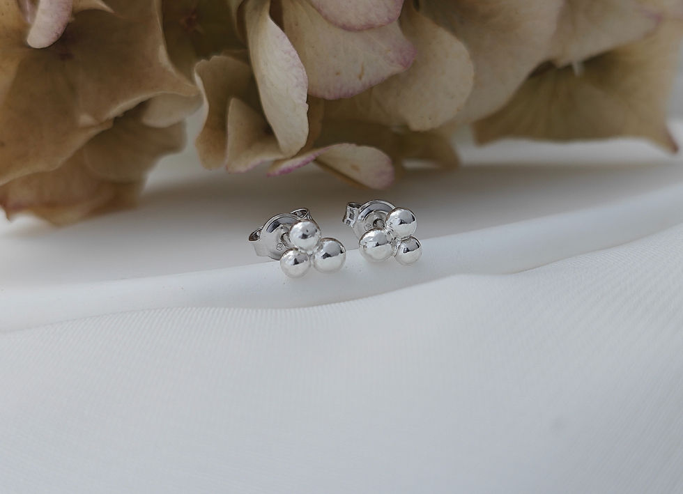 Miniatura: Minimalistické stříbrné náušnice Triblet