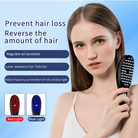 Miniatura: Spray elétrico massagem pente crescimento do cabelo vibração cabeça massageador 