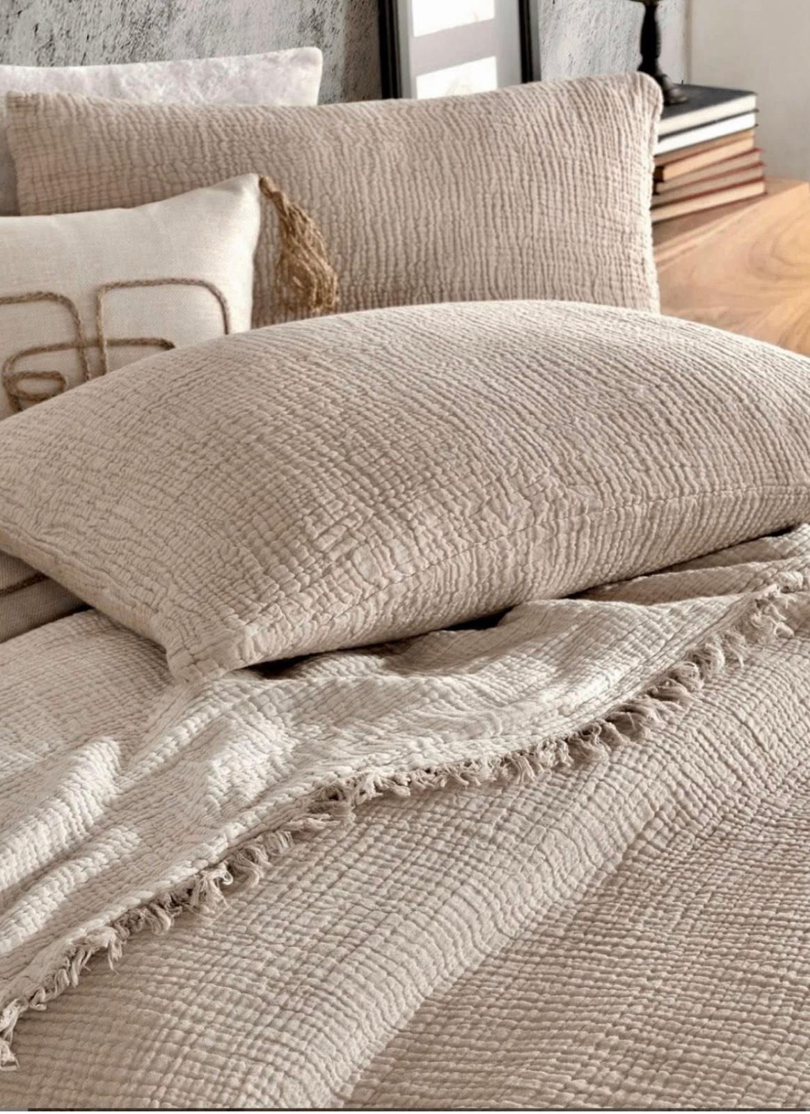 Musselin Decke beige/creme