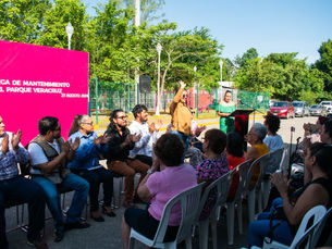 Entregan rehabilitación del Parque en la Colonia Veracruz.