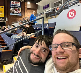 Michael and Tim at Blue Cross Arena