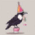 raven with a birthday hat on.jpg