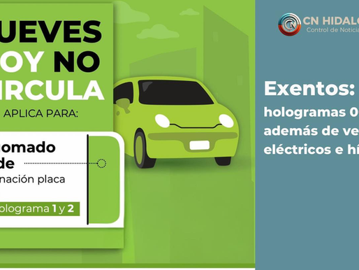 🚗⚠️ #HoyNoCircula | Jueves 12 de marzo
