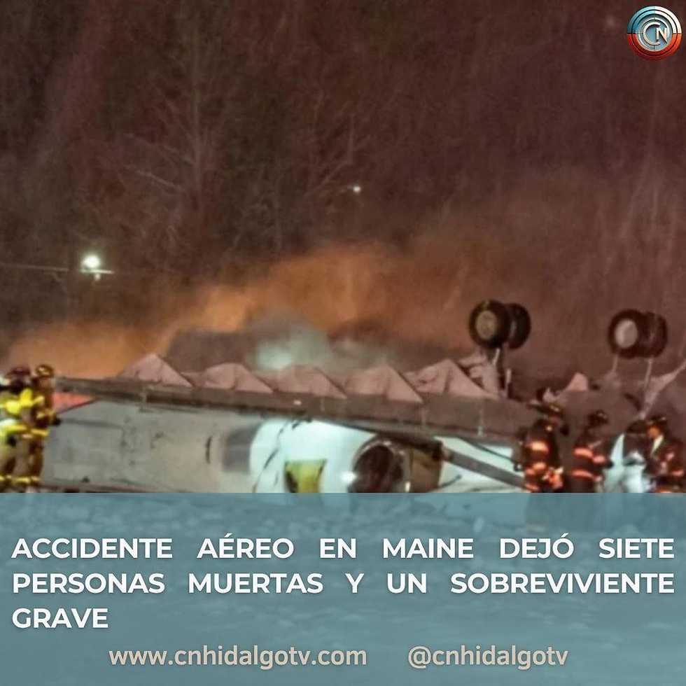 ✈️ ACCIDENTE AÉREO EN MAINE DEJÓ SIETE PERSONAS MUERTAS Y UN SOBREVIVIENTE GRAVE