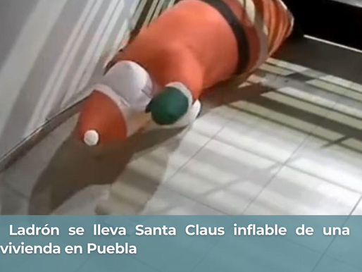 Ladrón se lleva Santa Claus inflable de una vivienda en Puebla