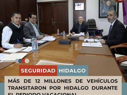 MÁS DE 12 MILLONES DE VEHÍCULOS TRANSITARON POR HIDALGO DURANTE EL PERIODO VACACIONAL