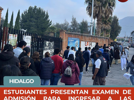 ¡Mucho éxito a todas y todos los estudiantes que hoy presentan su examen de admisión para ingresar a las preparatorias de la UAEH!