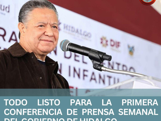 TODO LISTO PARA LA PRIMERA CONFERENCIA DE PRENSA SEMANAL DEL GOBIERNO DE HIDALGO
