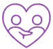 Playful neon heart face