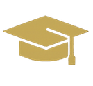 Gold graduation cap icon for Scholars Academy