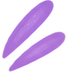 Two diagonal purple brushstroke shapes.