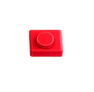 A single red square LEGO brick with one circular stud on top.