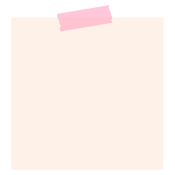 Blank square note with pink tape on top