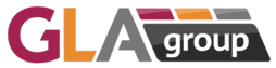GLA Group logo featuring bold letters with a matching group tagline.