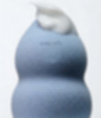 Detail shot of skincare branded beauty sponge.