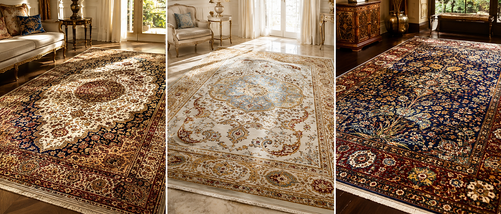 Nettoyage délicat de tapis en soie Bretagne. Expertise unique pour tapis Qom, Hereke...