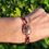 Thumbnail: Pink Rhodonite beaded bracelet with Rhodonite charm
