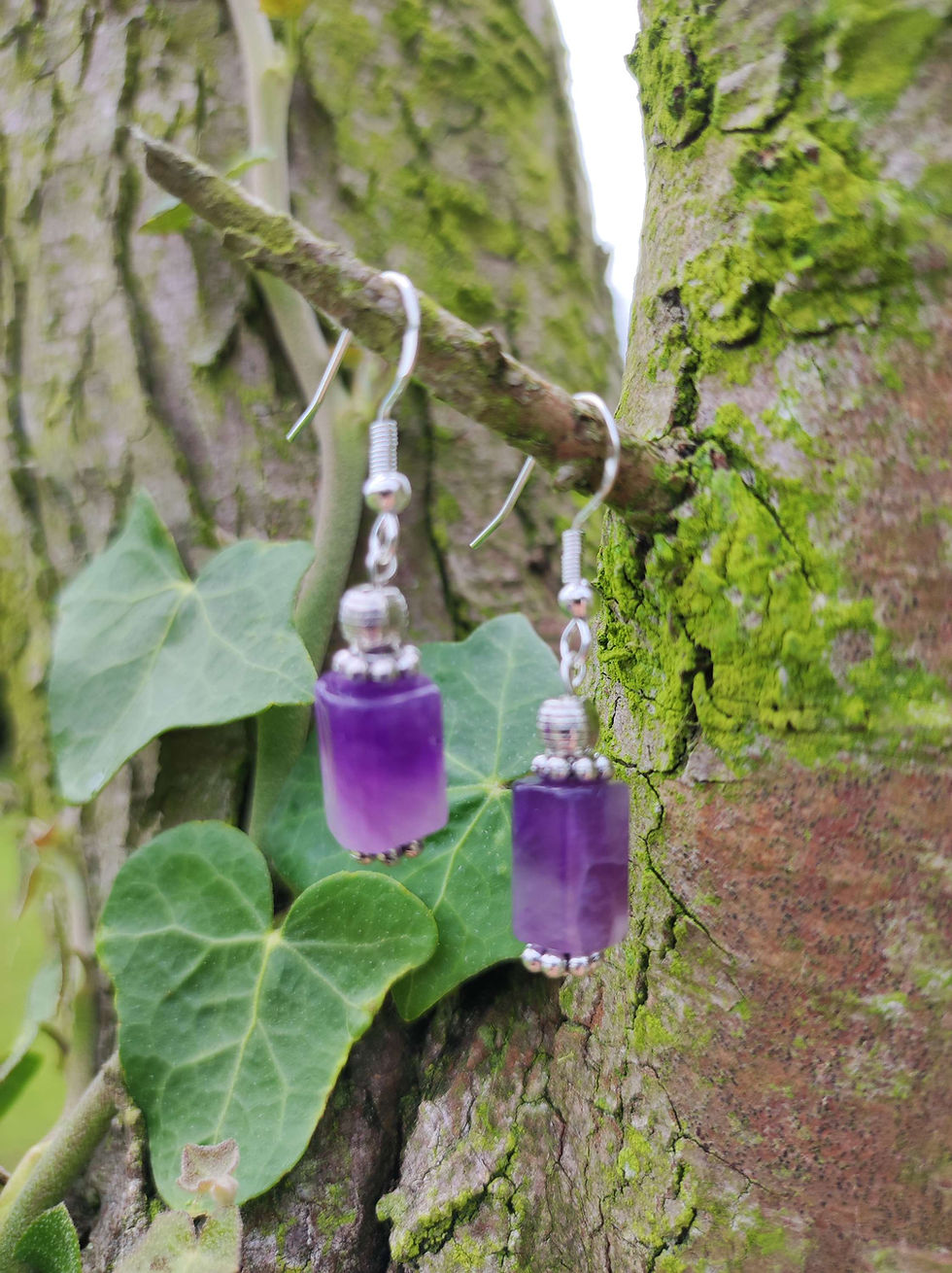Thumbnail: Amethyst bracelet and earring set 