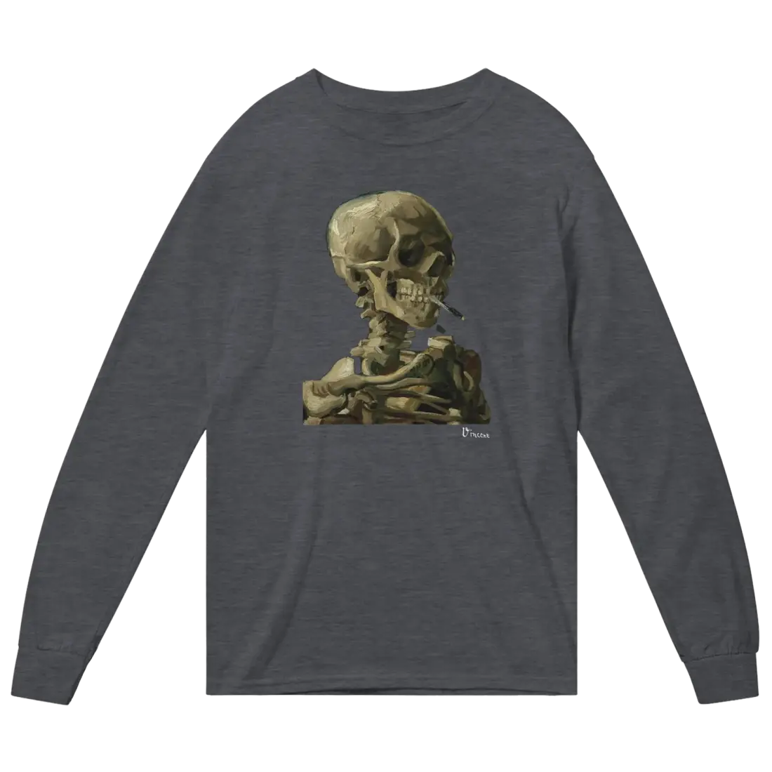 Van Gogh Skull of a Skeleton With Burning Cigarette 1886 Long Sleeve Shirt