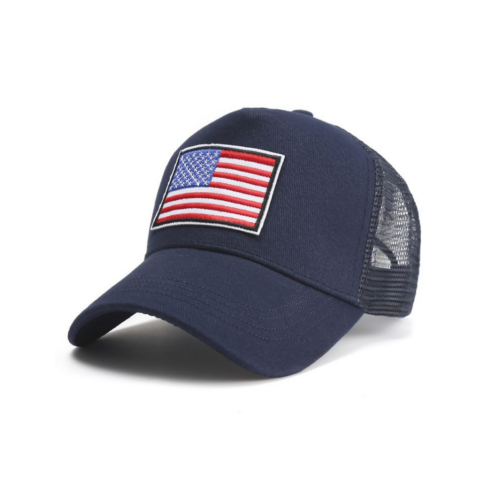 Thumbnail: American Flag Trucker Hat With Adjustable Strap