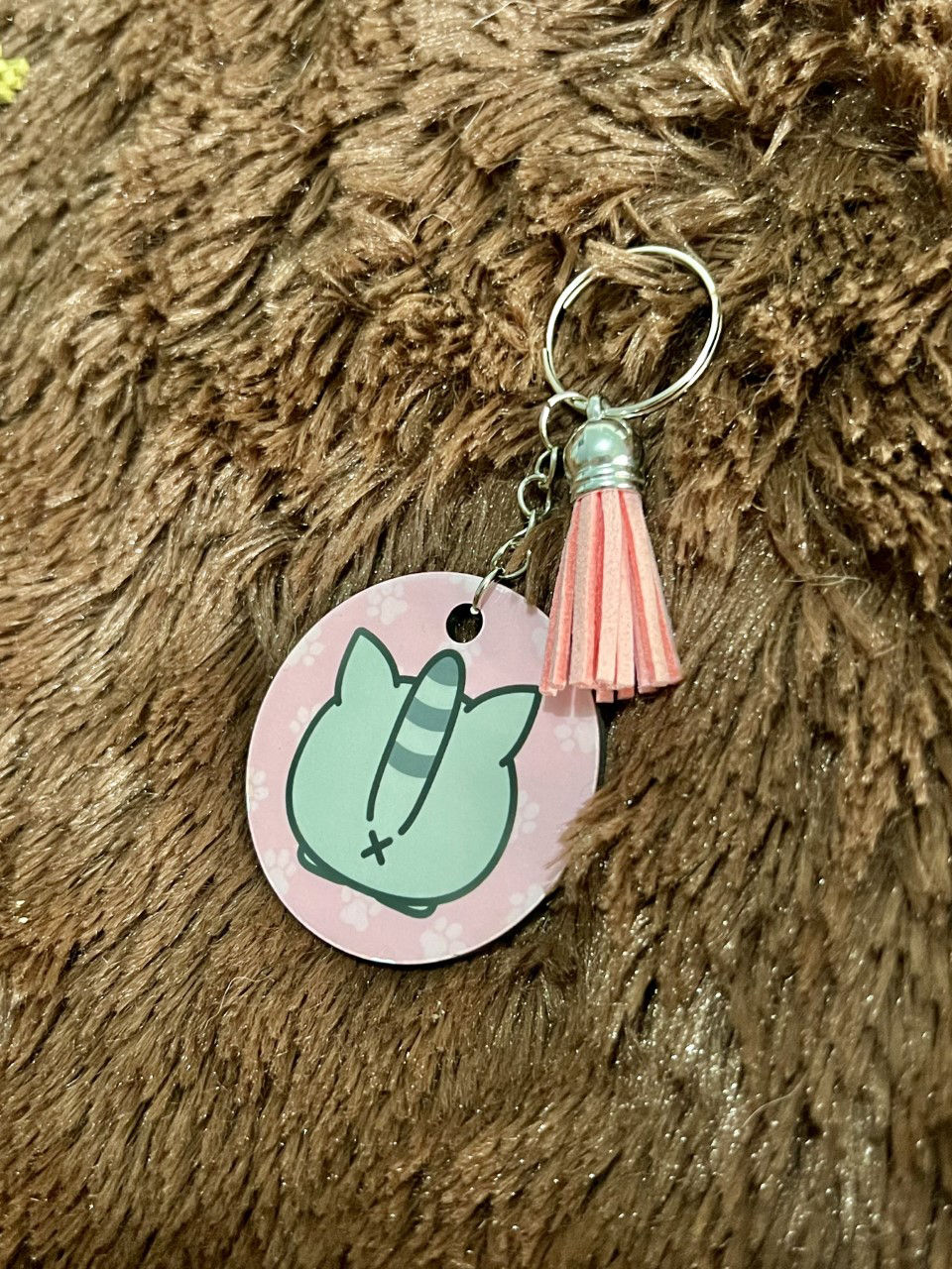 Thumbnail: Personalised Cat Keyring with tassel