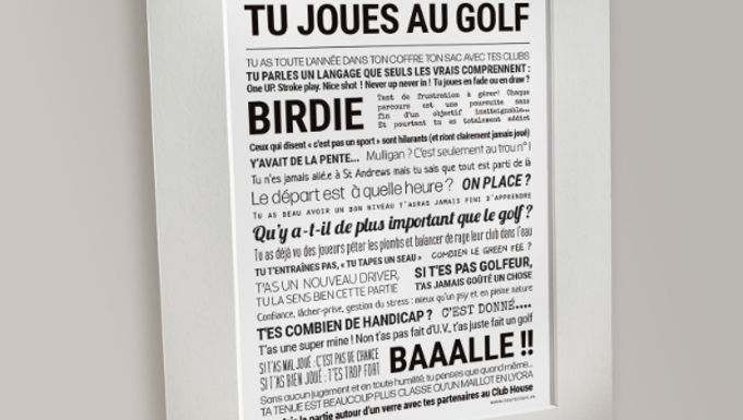 Affiche TU JOUES AU GOLF