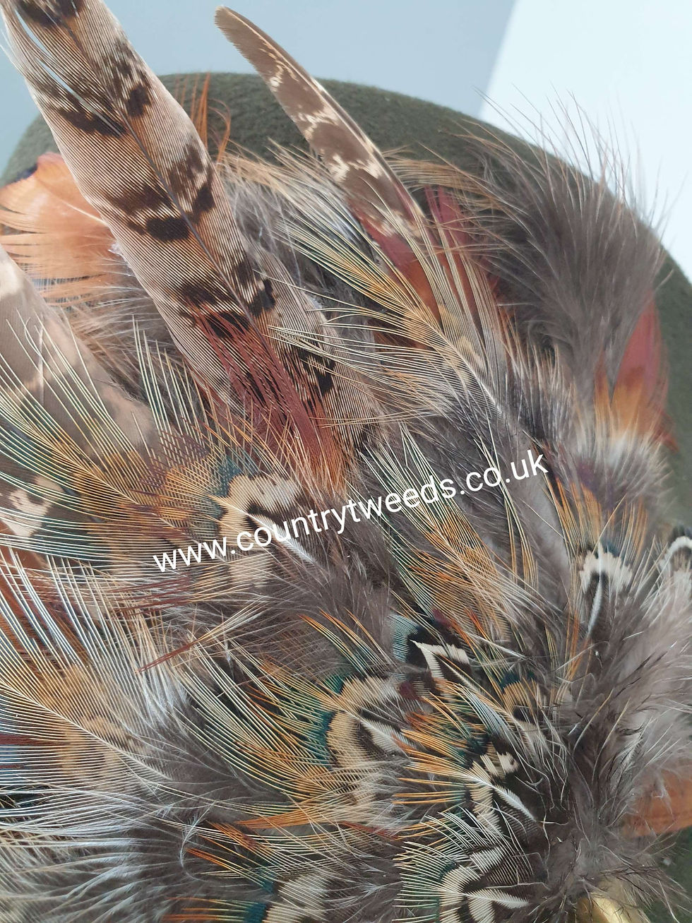 Thumbnail: Green fedora hat comes with this beautiful detachable feather brooch 
