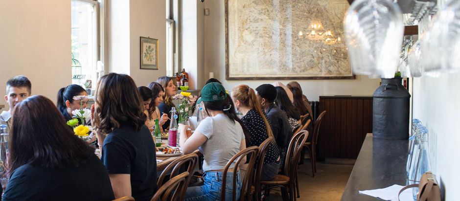 A group of people dining for lunch for an event in Vancouver