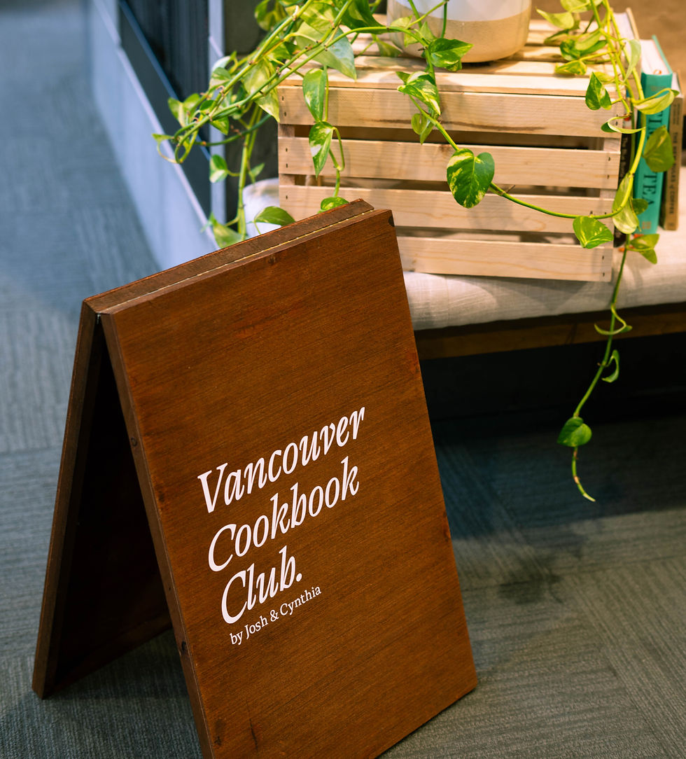 A signage for a cookbook club