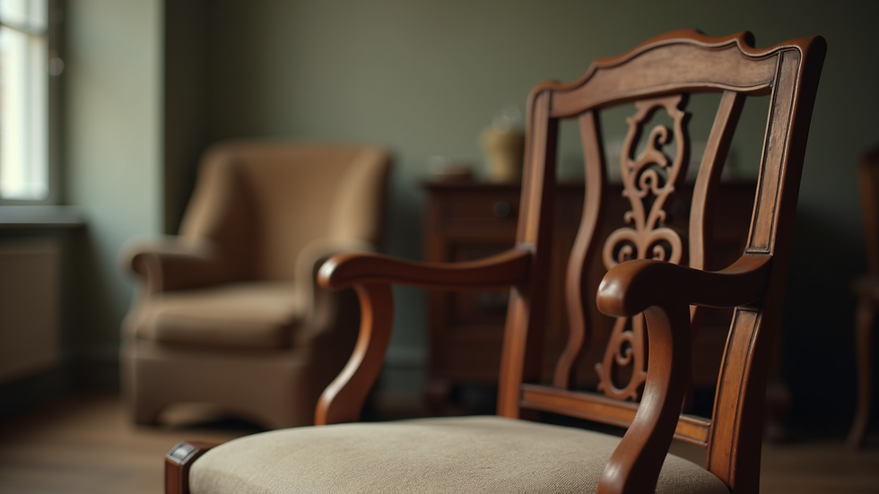 Close-up view of a beautifully crafted vintage chair