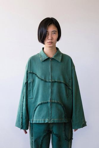 【新品未使用】enof/over size jacket/green/Mサイズ ENOF（イナフ）の「over size jacket（テーラードジャケット