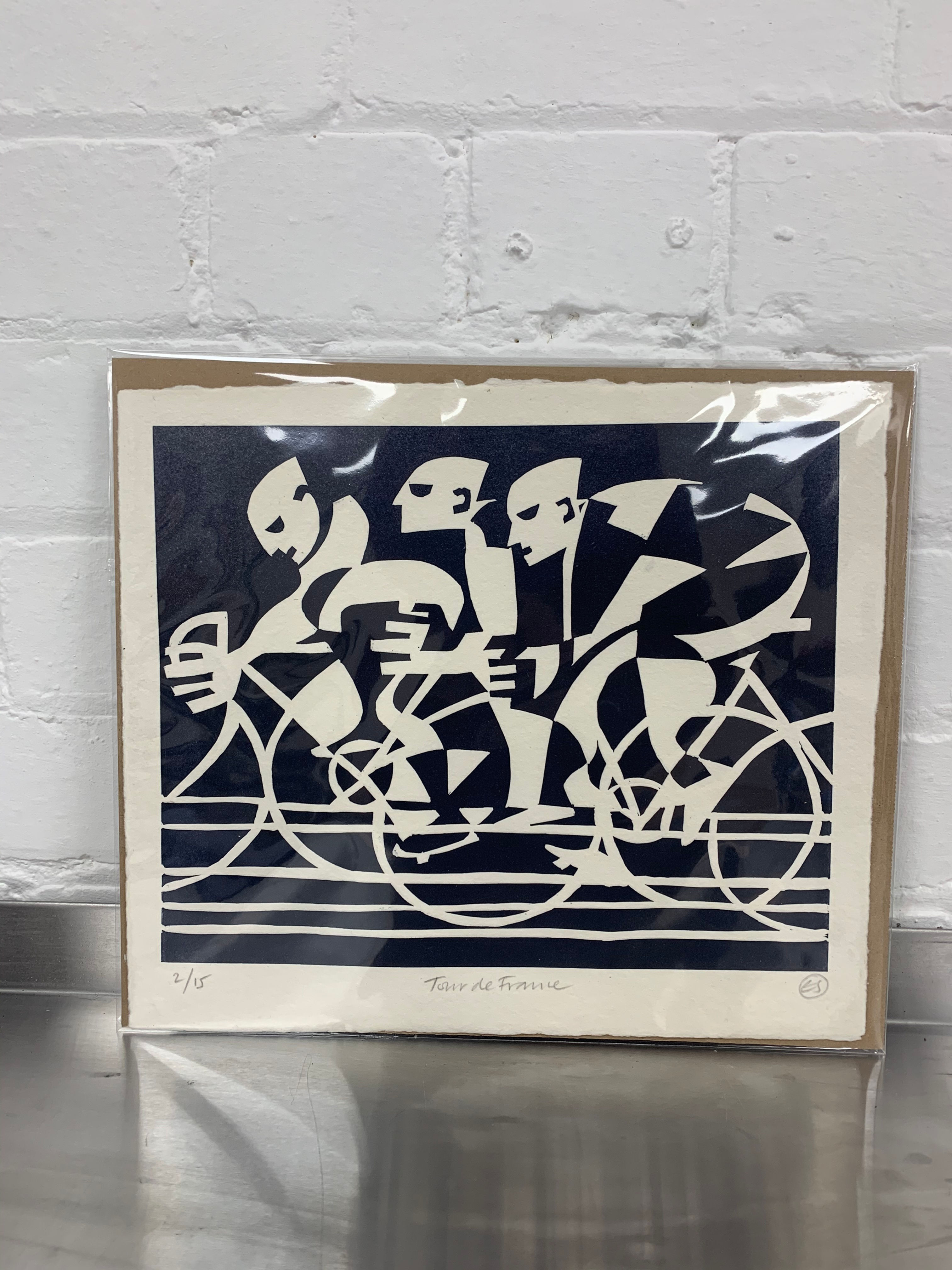 Tour De France - Linocut