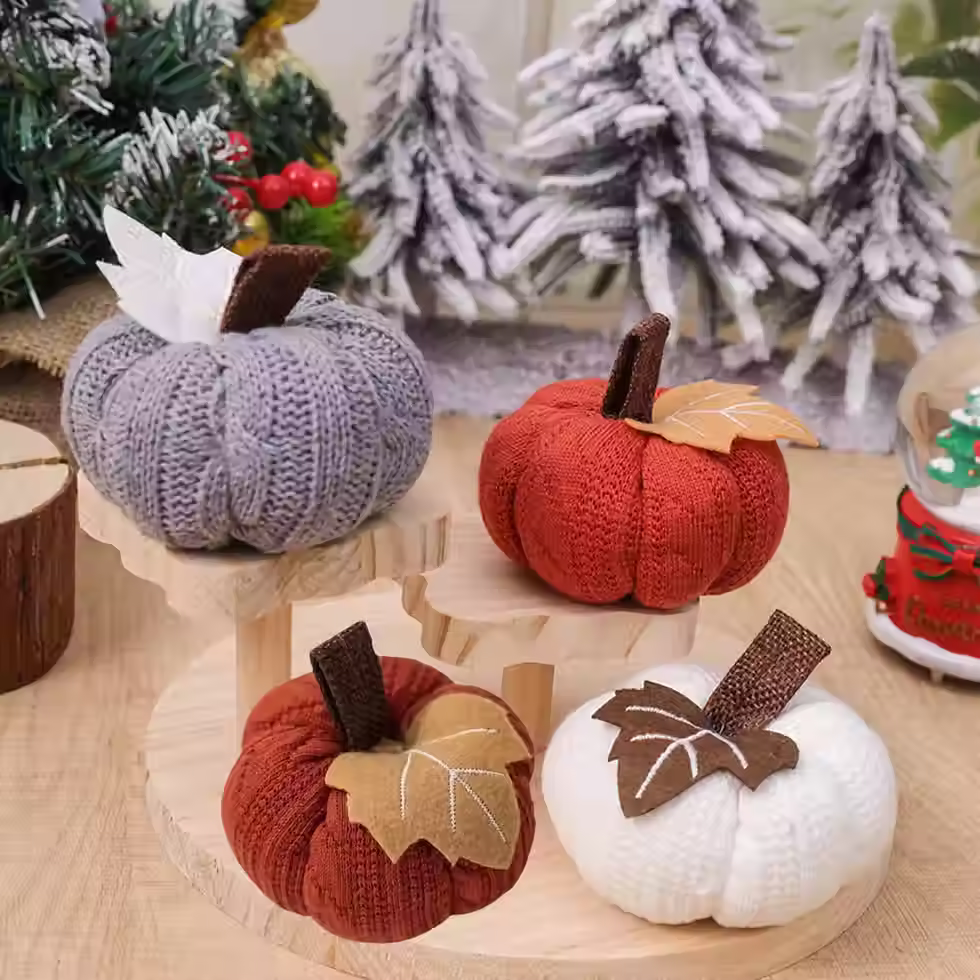 Knitted Pumpkin Ornament – Halloween & Thanksgiving