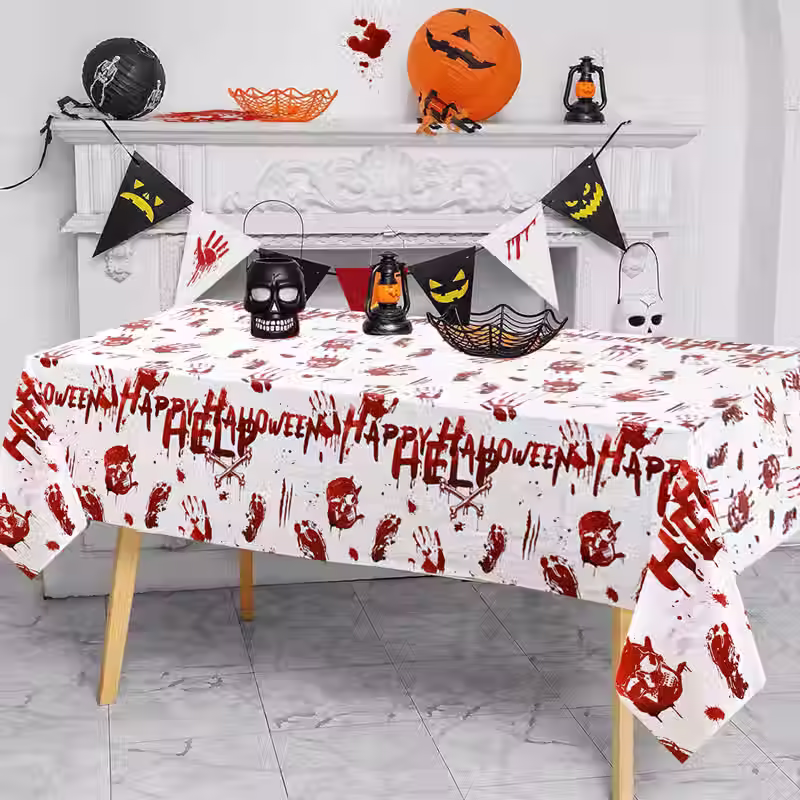 Halloween Bloody Handprint Tablecloth