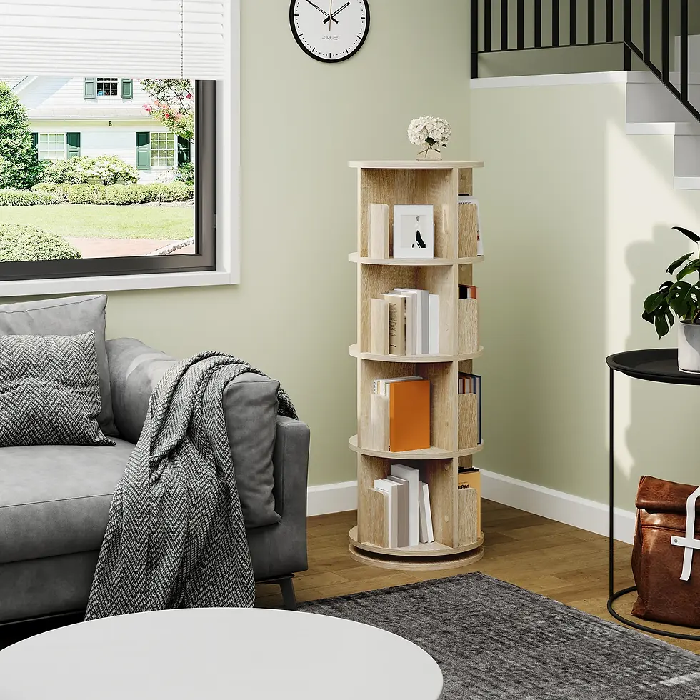 360° Rotating Standing Bookshelf – Modern Multi-Tier Storage Rack