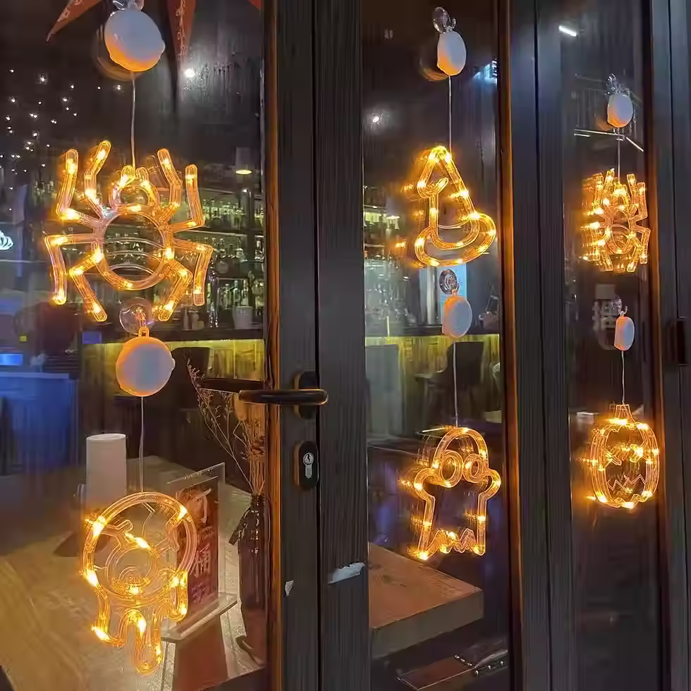 Halloween Pumpkin Ghost Window Light