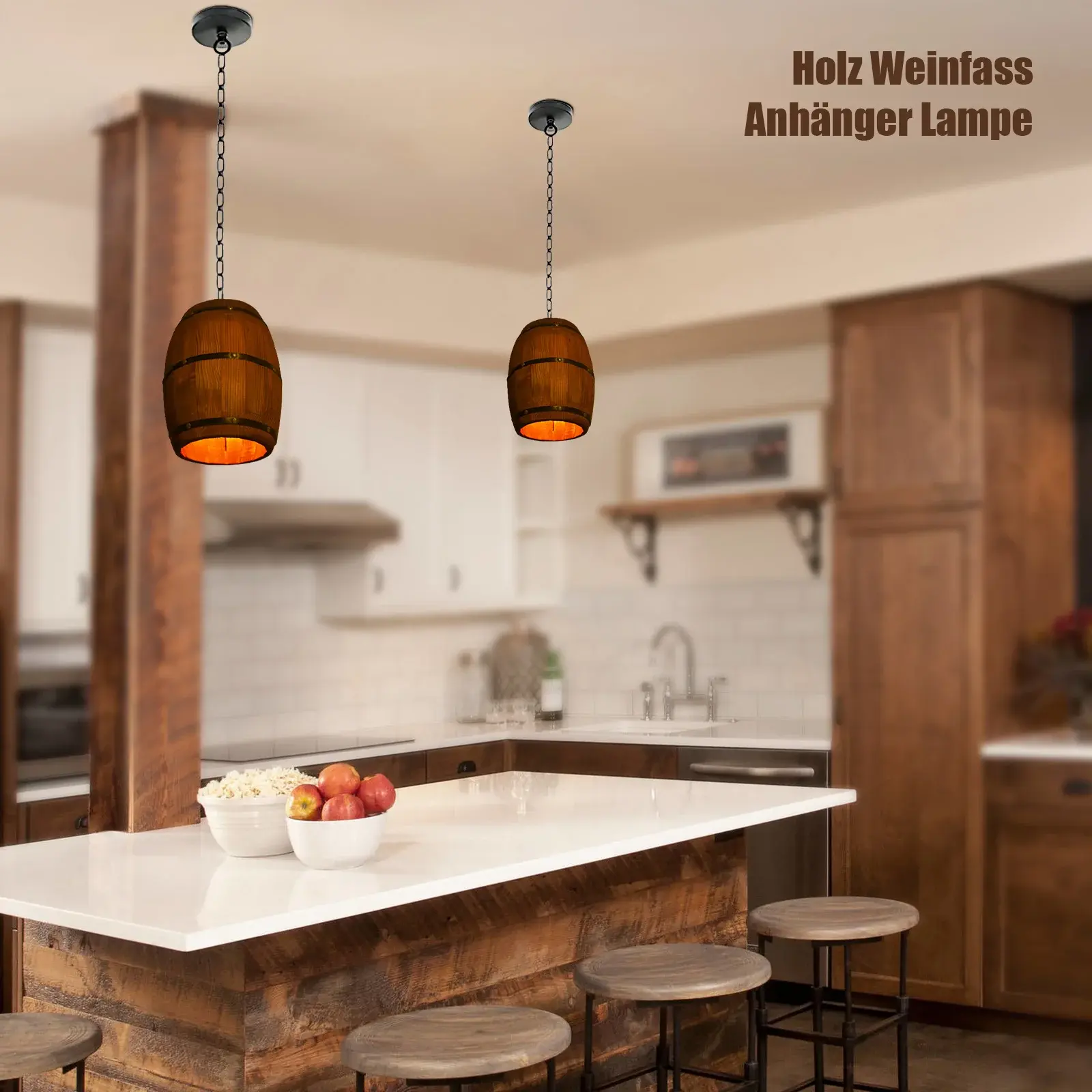 Modern Rustic Barrel Pendant Light