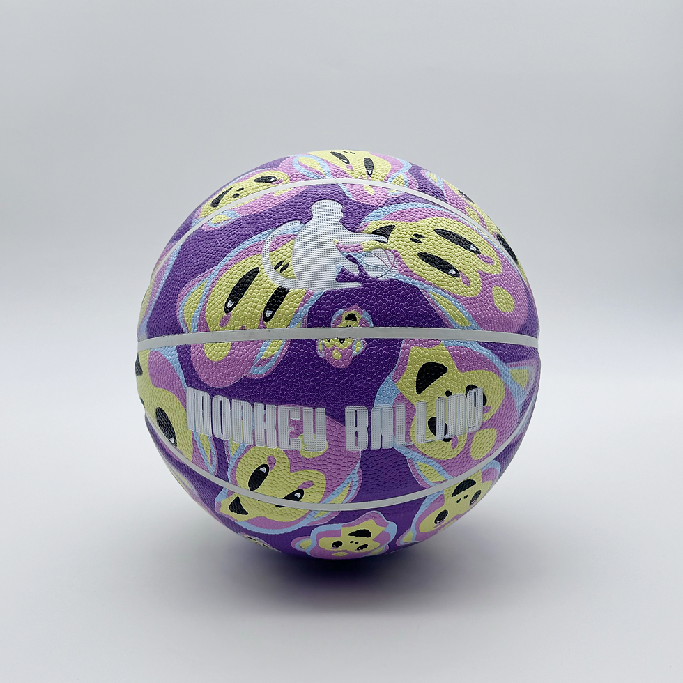 Basketball design, limited edition, psychedelic art, monkey emoji basketball, high quality, acid basketball, for hoopers
