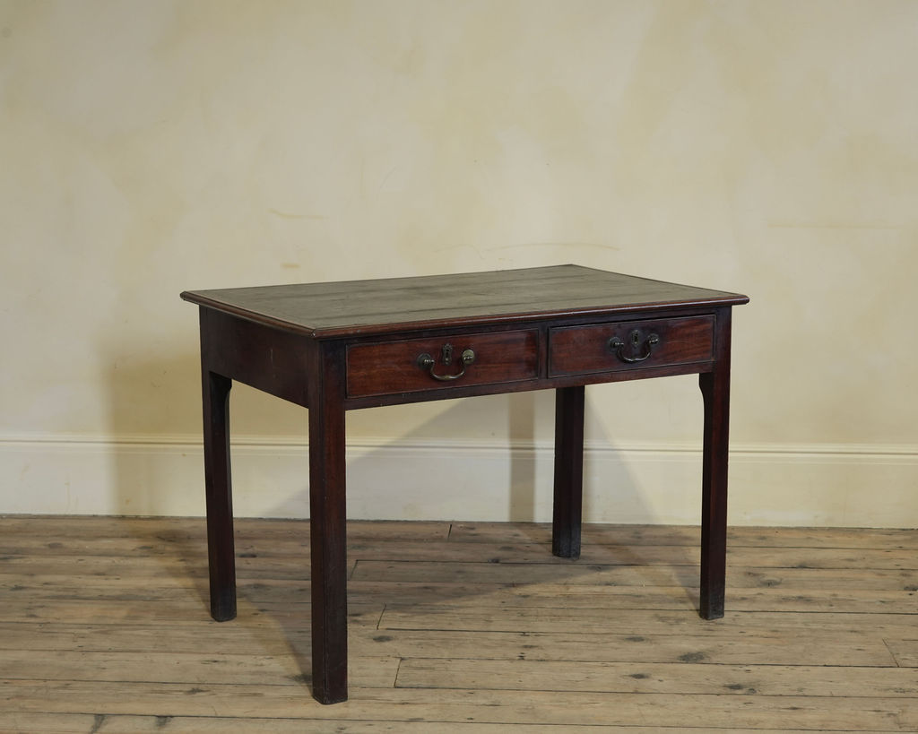 Georgian mahogany two drawer writing table
