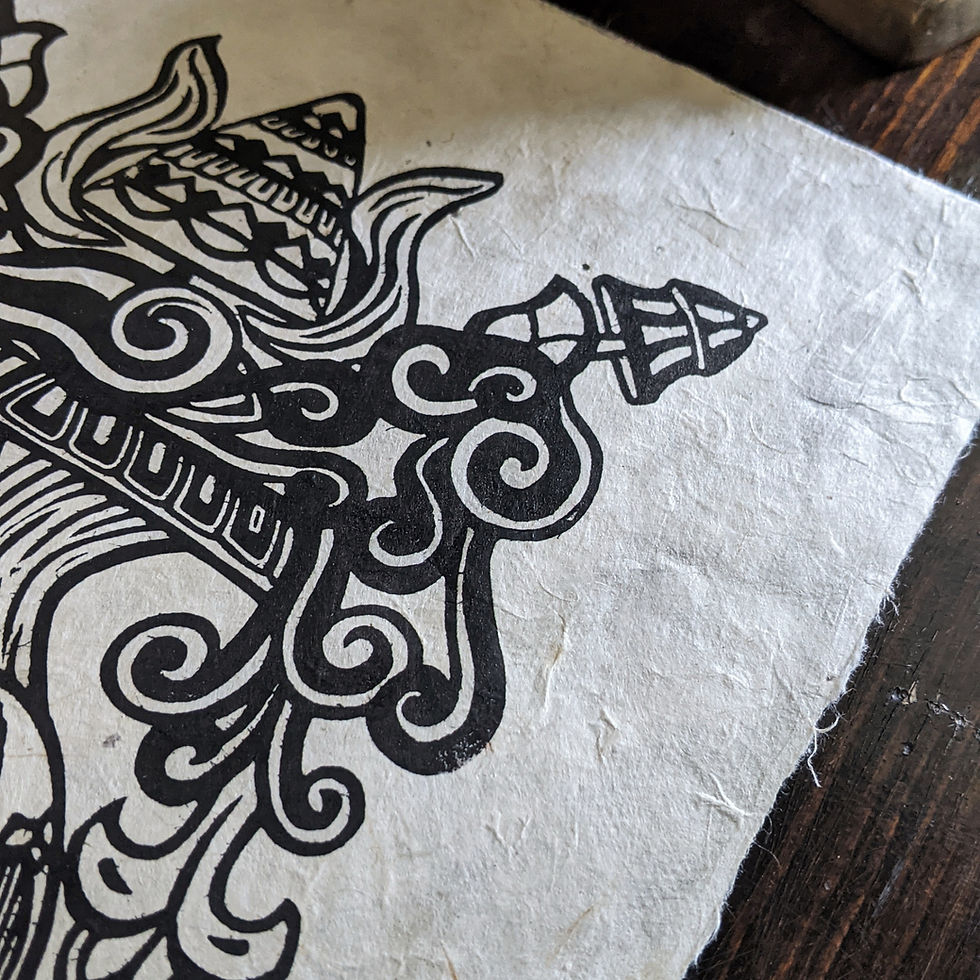 Miniature : Linogravure Népal signs