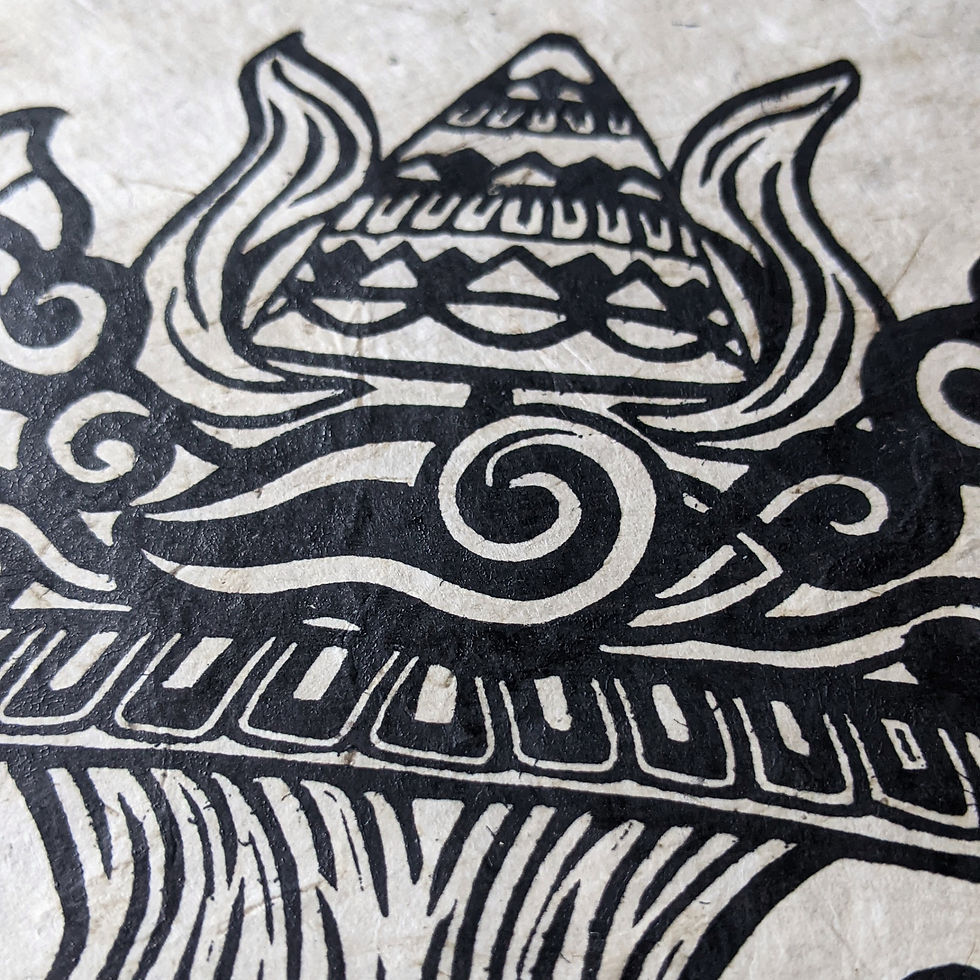 Miniature : Linogravure Népal signs