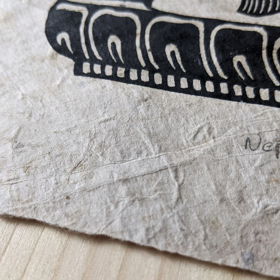 Miniature : Linogravure Népal signs