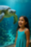 SeaWorld Niña viendo toruga de agua, torutga acuatica, foto de Orlando Tours