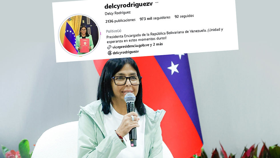 El Instagram de Delcy Rodríguez queda al descubierto tras señalamiento de periodista del WSJ