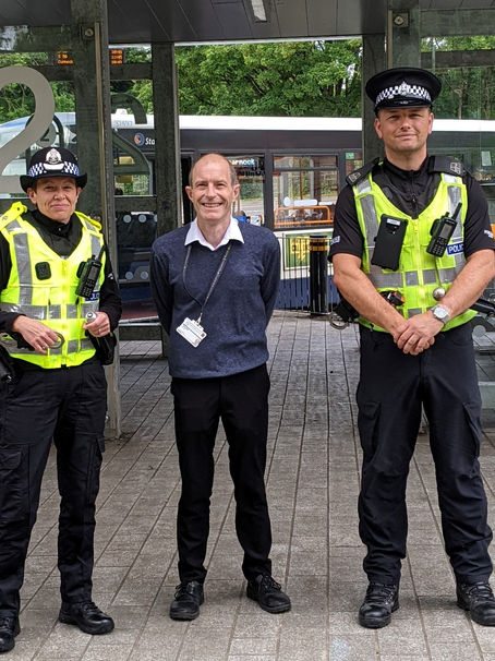 Police walk around Cumnock Town Centre and Woodroad Park