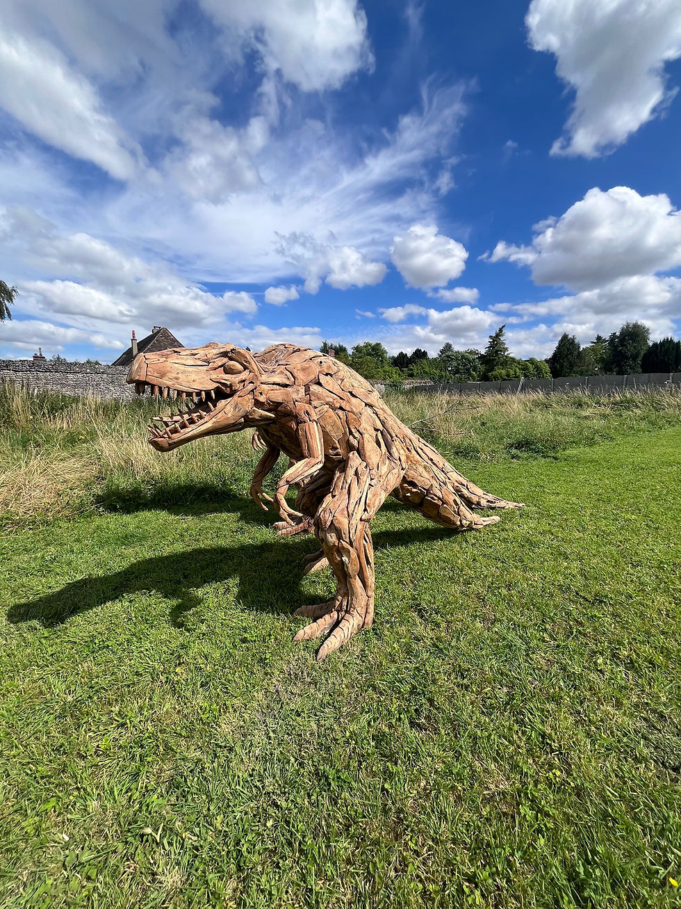 Miniature : Dinosaure T-REX en racine de teck (gm)