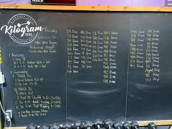 2025/02/20 Hand Release Push Ups, Abmat Sit Ups, Plank Hold, DB Deadlifts, Aerobic Machine, Track Running