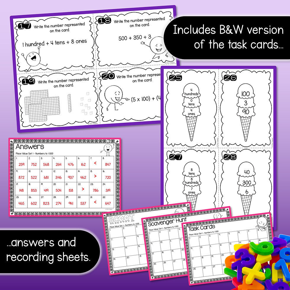 Thumbnail: Australian Curriculum v9 Place Value Recording Sheets and Answers
