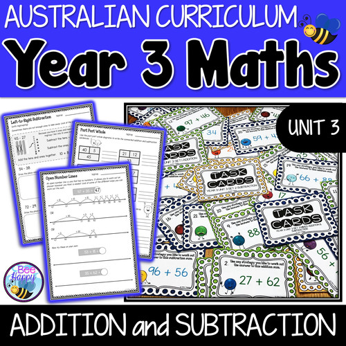Australian Curriculum Year 3 Maths Addition and Subtraction Bee Happy