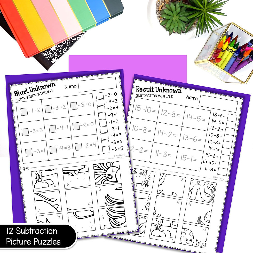 Thumbnail: Picture Puzzles Subtraction within 20